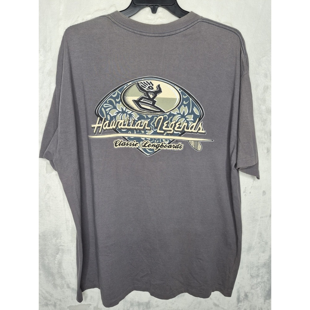 Vintage Hawaiian Legends Surfing T Shirt Mens 3XL Faded Grey Single Stitch